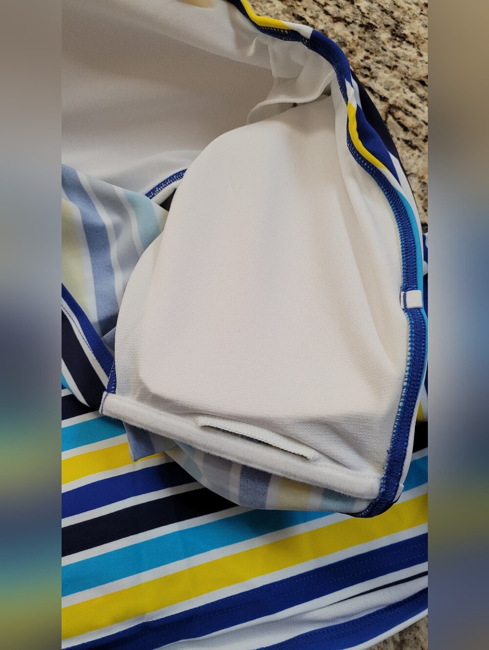 NWT | Tu by Sainsbury's Blue Yellow & White Striped Tankini Set - Picture 5 of 16